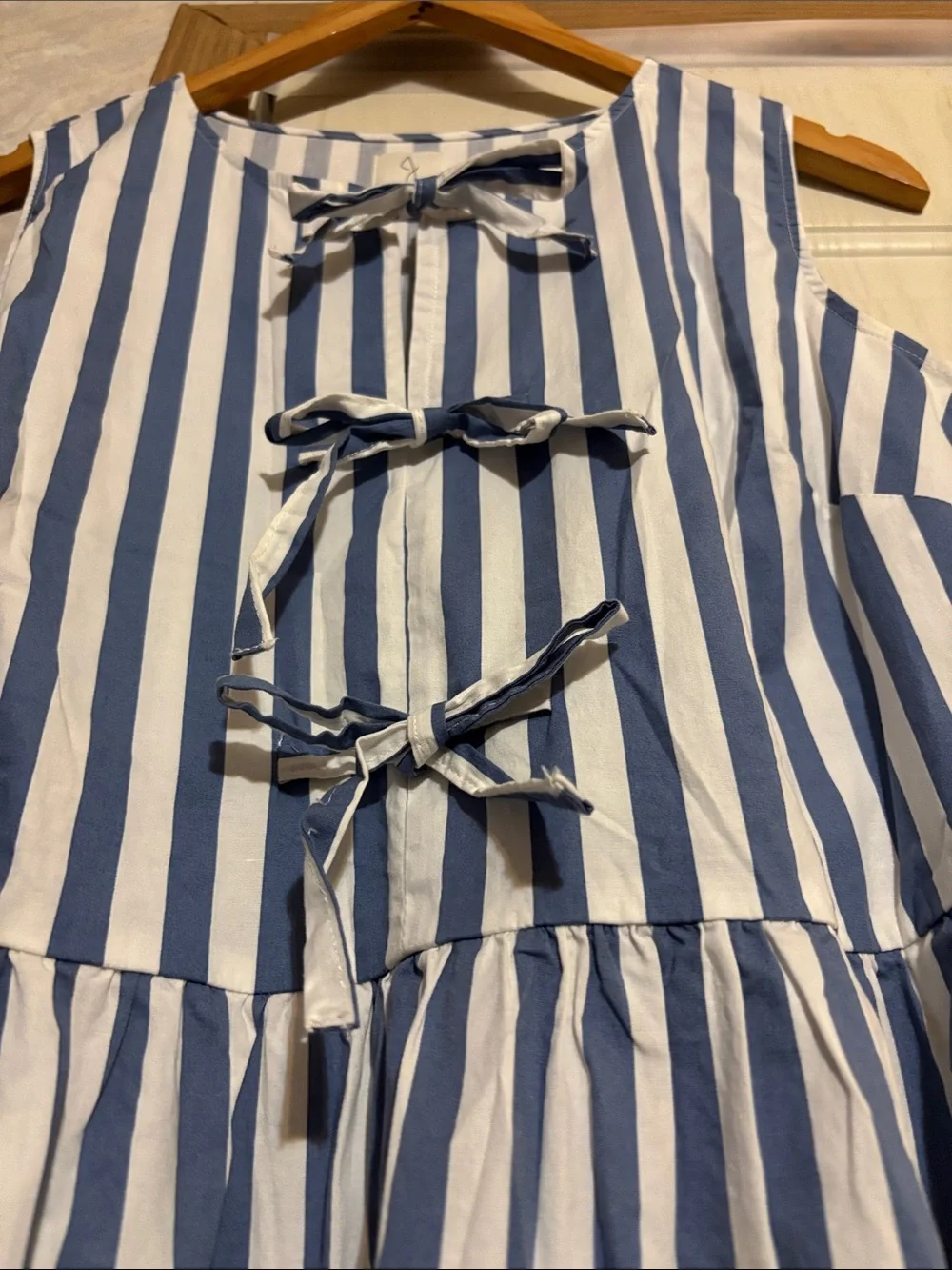 Joie Blue and White Striped‎ Sleeveless Midi Dress